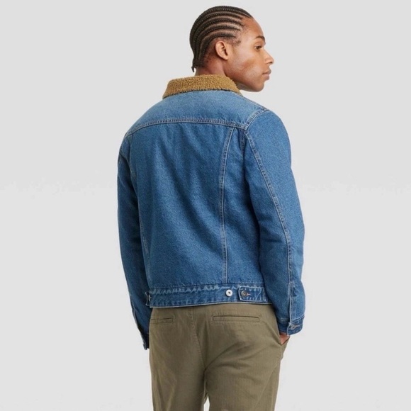 Goodfellow & Co Denim Jacket with Brown Sherpa Lining - Picture 2 of 7